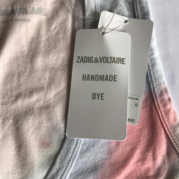 Zadig & Voltaire Tam Jormi Strass Tie Dye Tank Top with Rhinestones S M and L - Picture 5 of 10